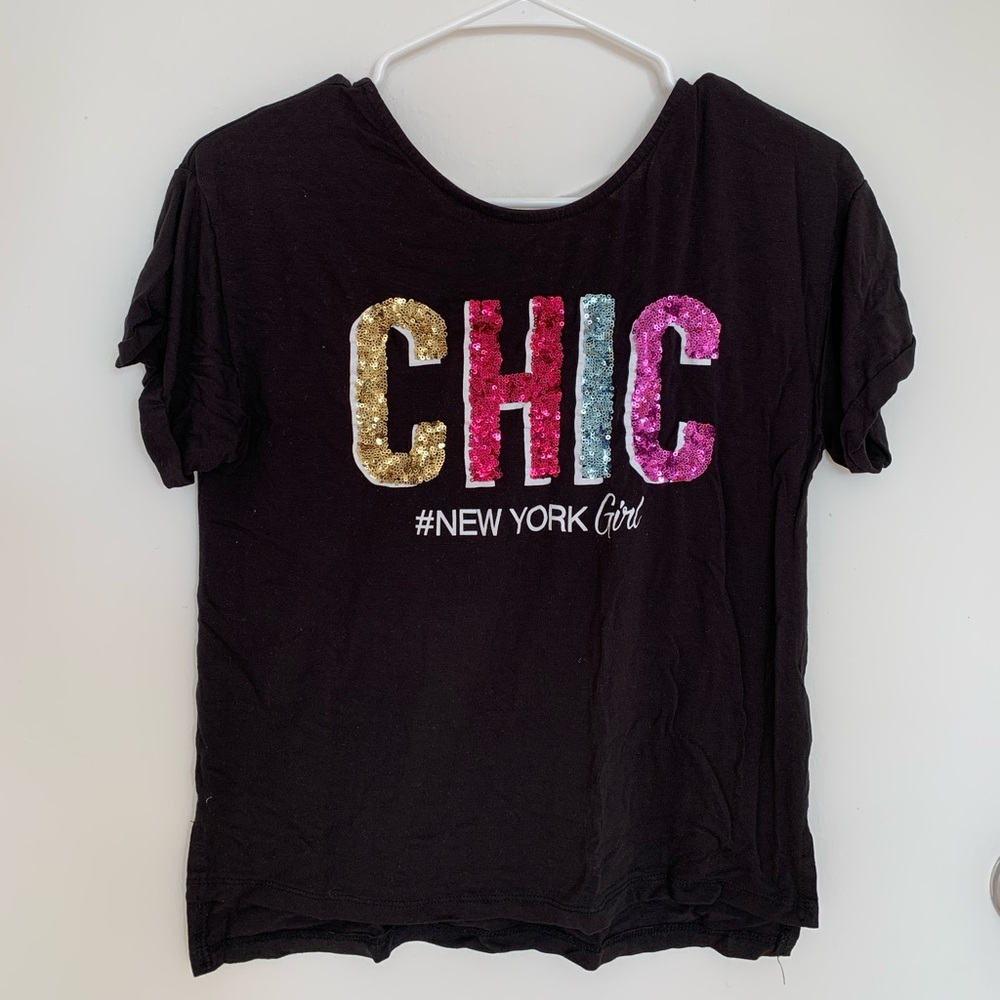 Black “Chic” Short Sleeve Tee